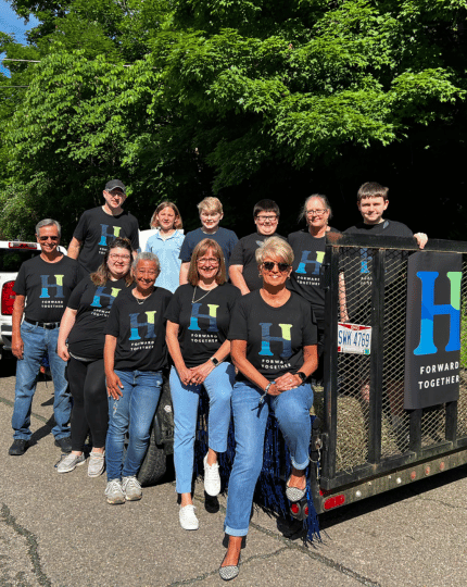 Group of bankers at Coolville Founders' Day Parade