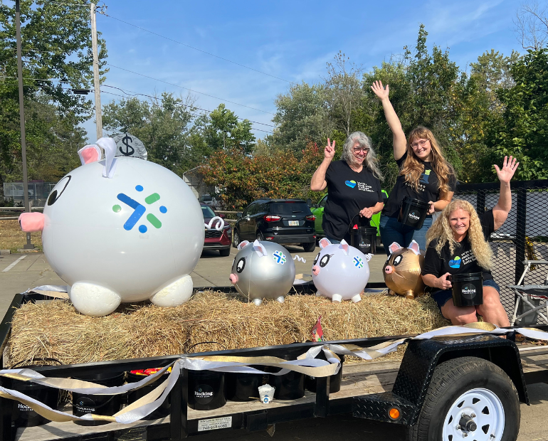 Bank float at Albany Independent Fair.