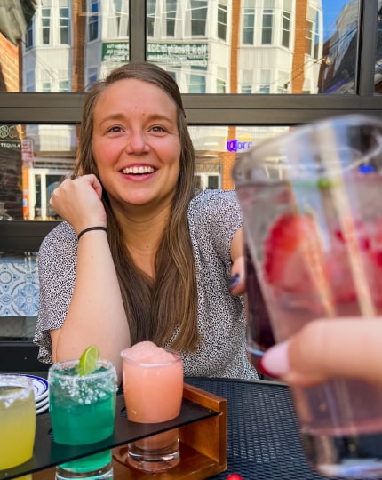 Banker giving a toast at North End Kitchen and Bar