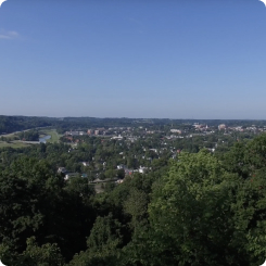 Drone image of Athens, Ohio